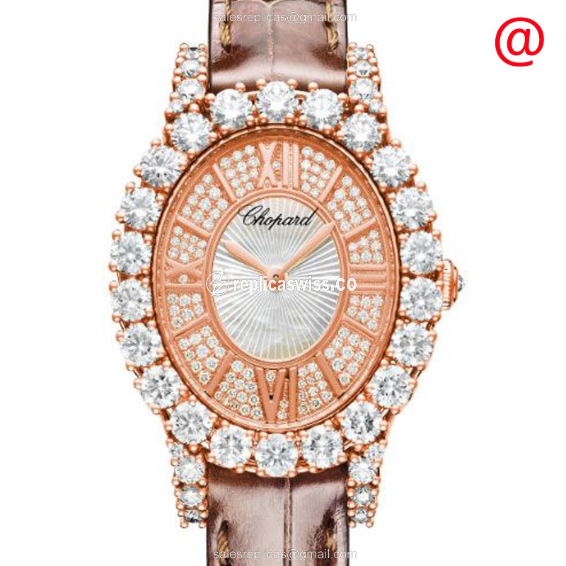 Chopard 139384-5101 L HEURE DU DIAMANT - Manual - 18kt Rose Gold - Diamond Dial - White - Buckle Clasp - Luxury Replica L HEURE DU DIAMANT Watch